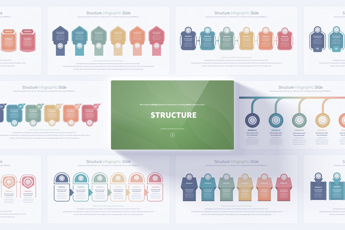 Template Presentasi PowerPoint Struktur yang Menarik