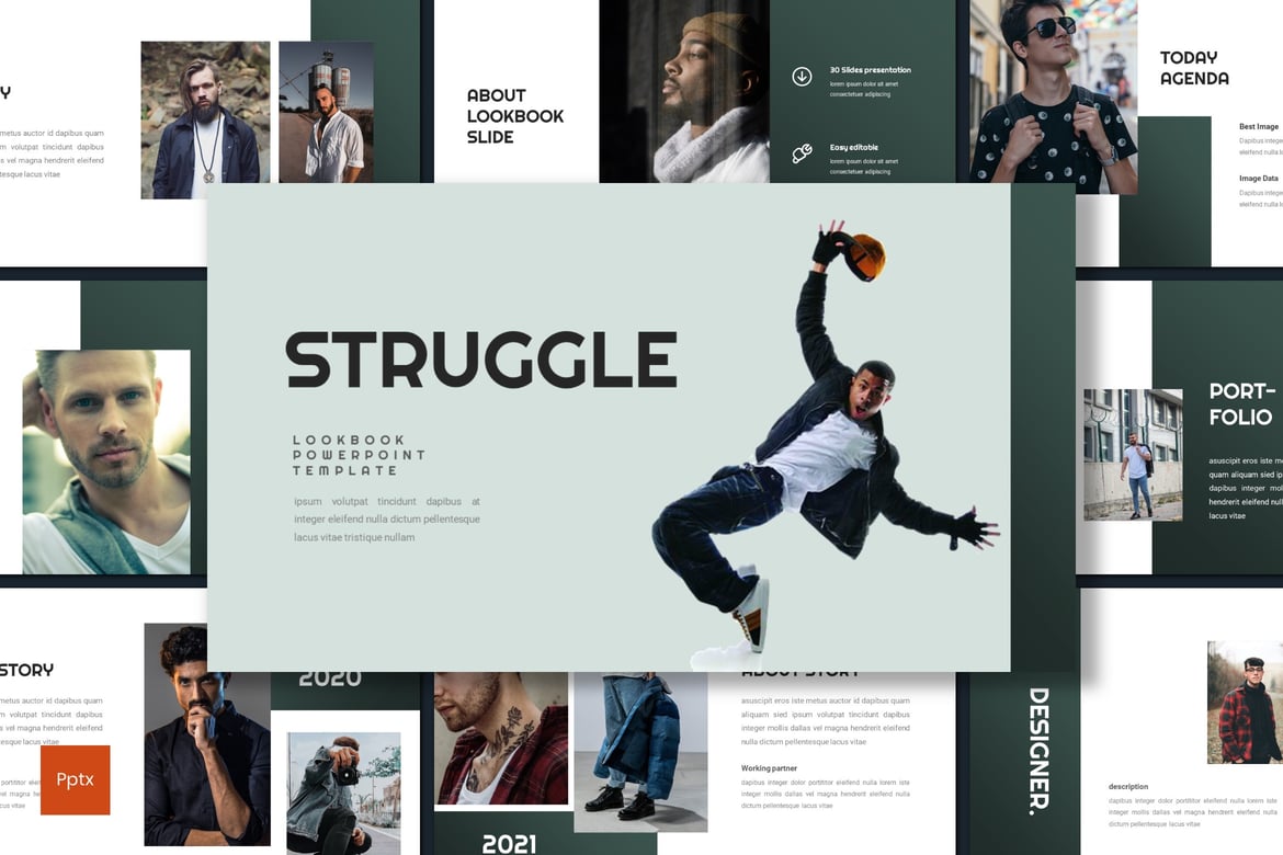 Template Powerpoint Lookbook yang Kreatif dan Minimalis
