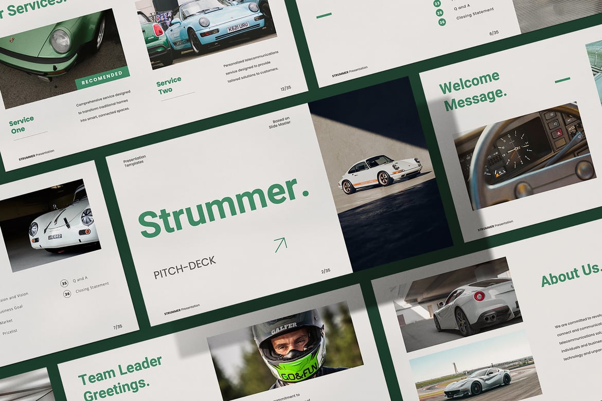Template Presentasi PowerPoint Strummer - Modern dan Minimalis
