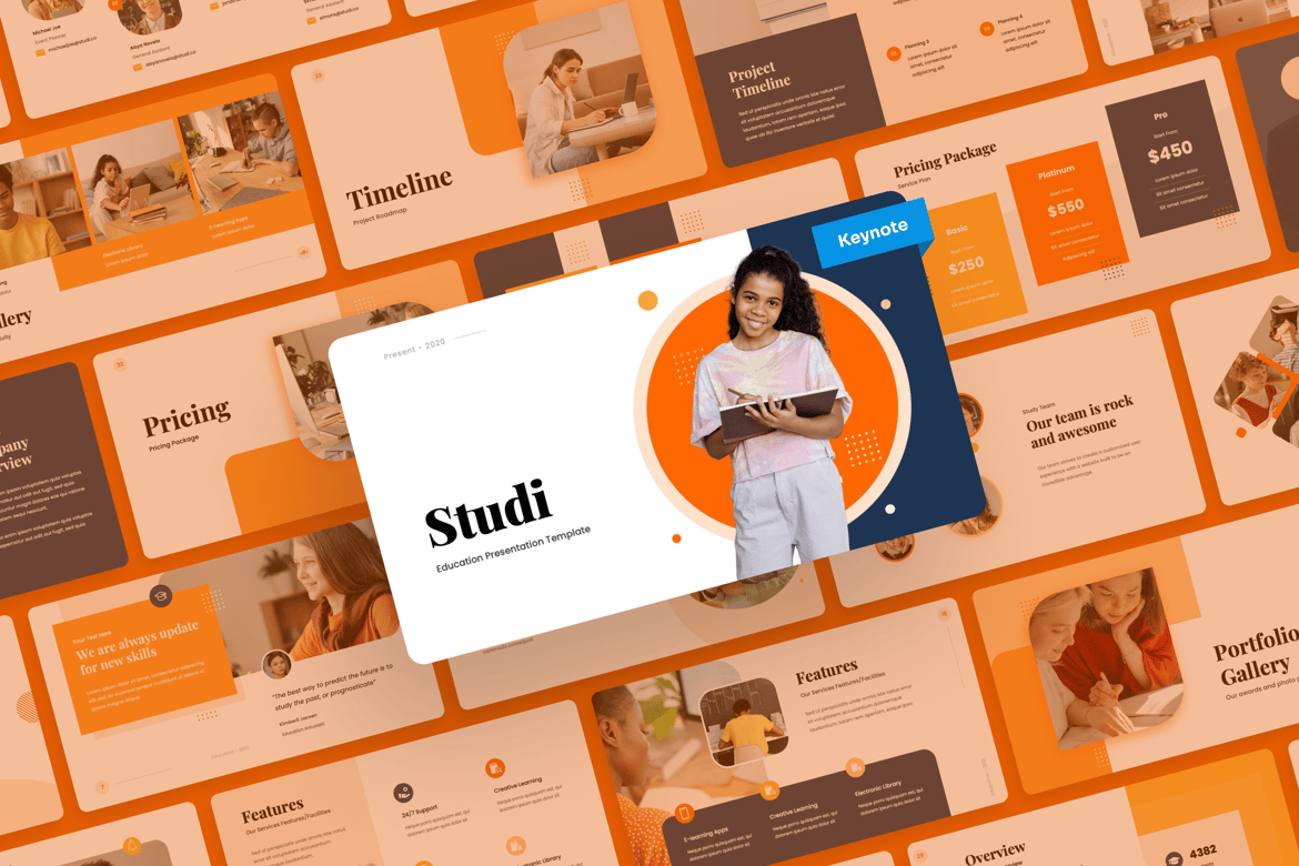 Template Presentasi PowerPoint Studi untuk Pendidikan dan Bisnis