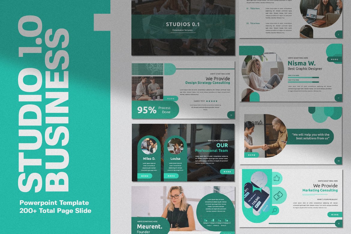 Template Presentasi Powerpoint Studio 1.0 yang Serbaguna dan Modern