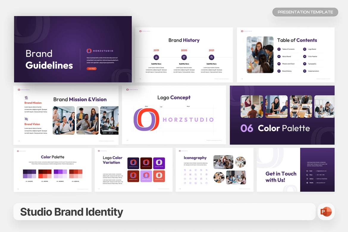 Template Presentasi Identitas Merek Studio yang Modern dan Menarik
