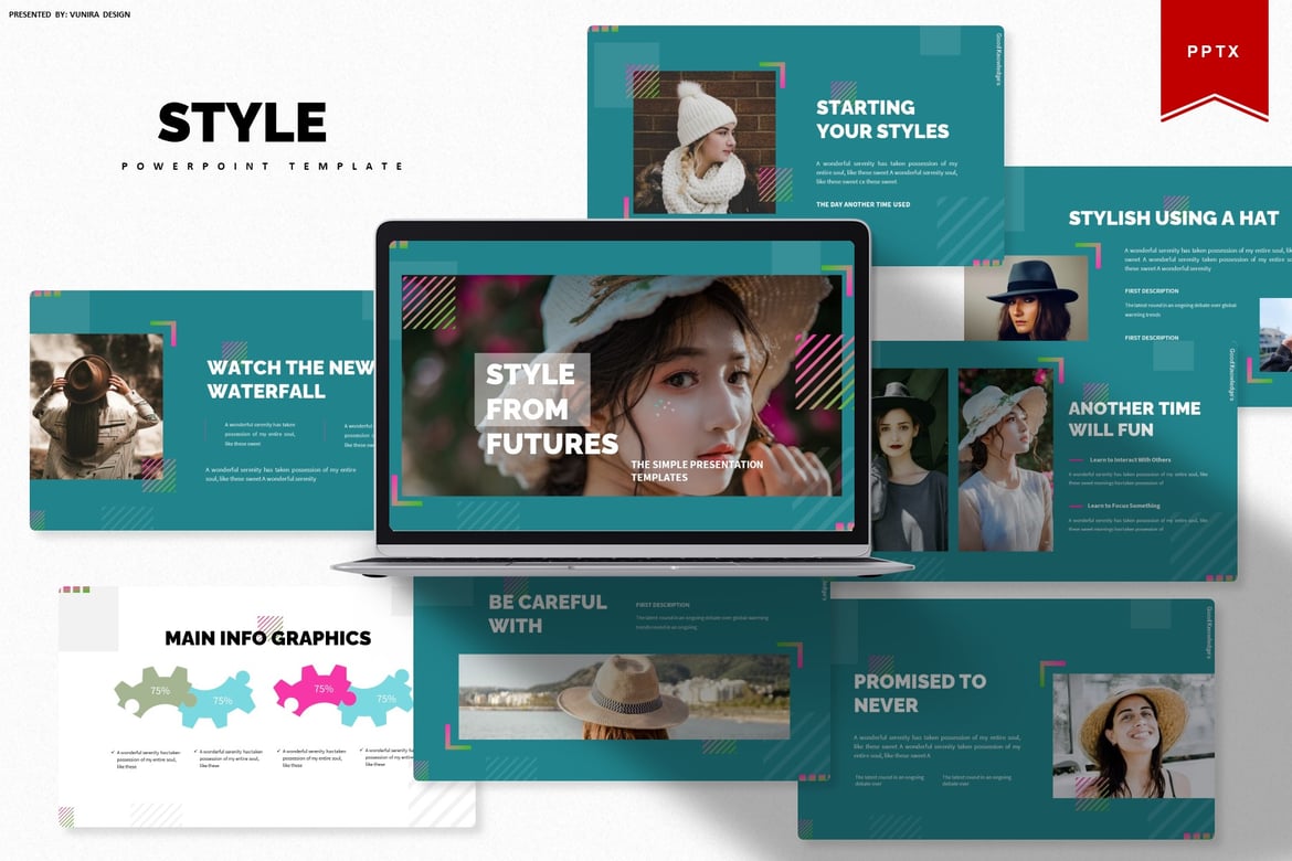 Template Presentasi PowerPoint Stylish dari Masa Depan