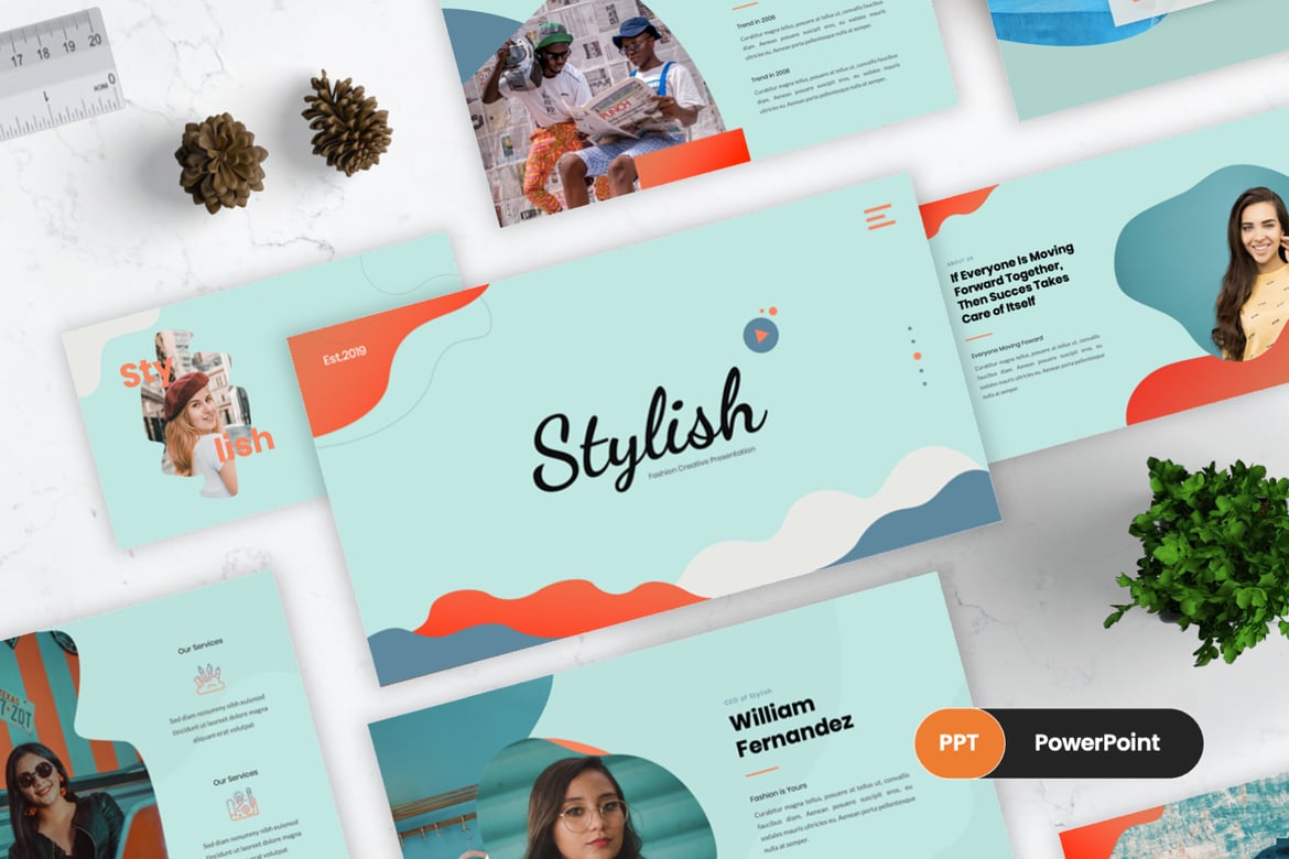 Template Presentasi PowerPoint Kreatif dan Stylish untuk Pitch Deck Anda