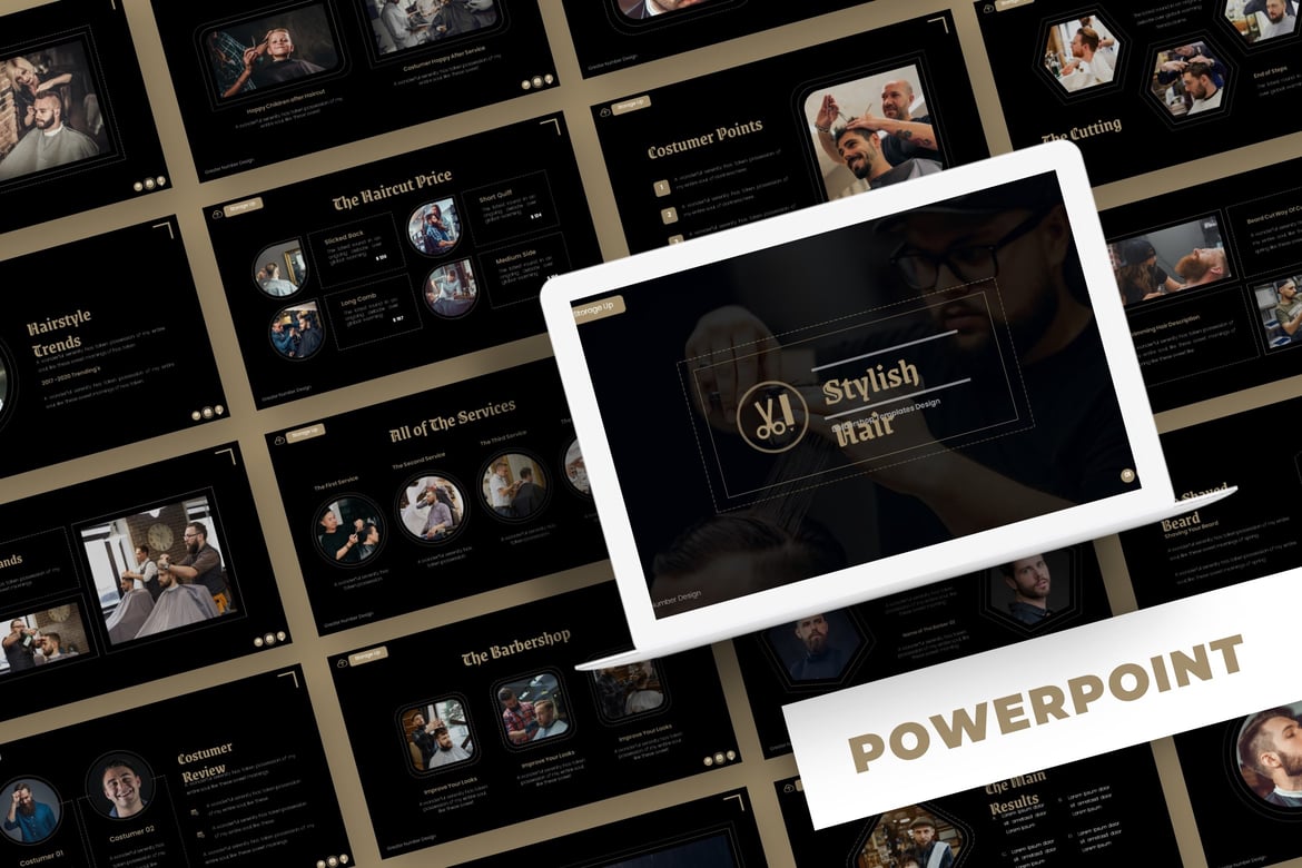 Template PowerPoint Stylish Hair - Solusi Presentasi Menarik