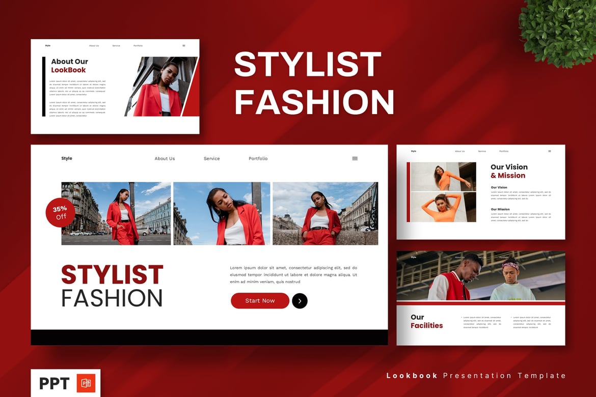 Template Presentasi Fashion Stylist - Lookbook Powerpoint