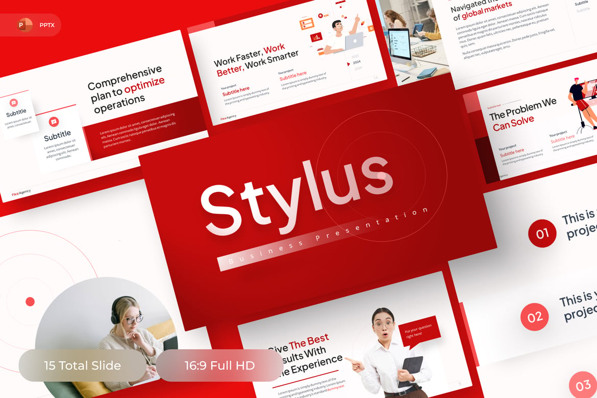 Template Presentasi PowerPoint Stylus untuk Bisnis yang Menarik