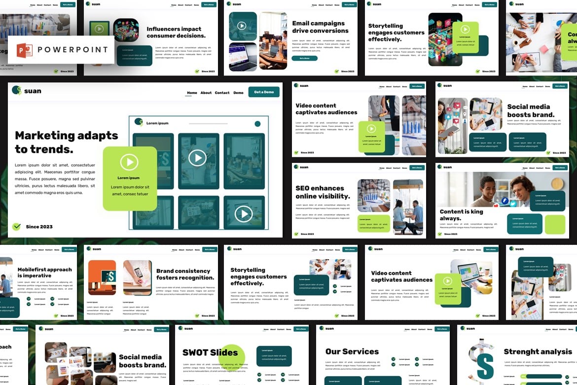 Suan - Template Powerpoint Rencana Pemasaran yang Menarik