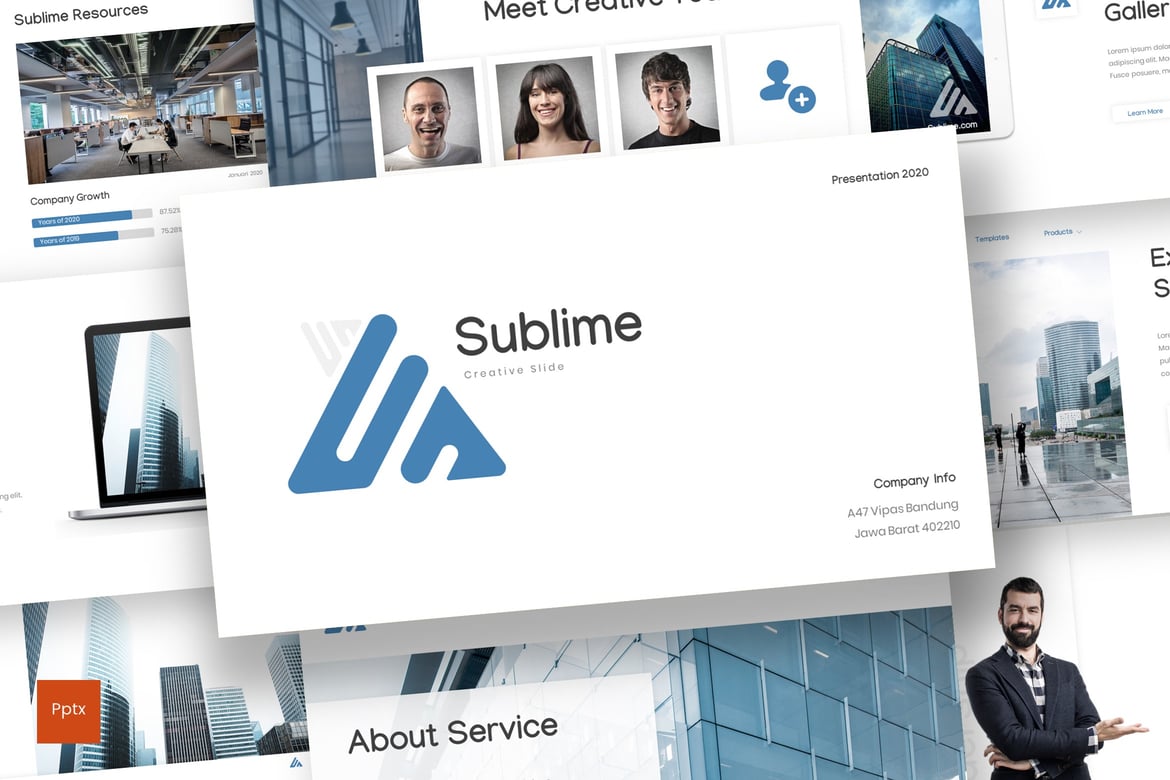 Template Presentasi PowerPoint Sublime yang Kreatif dan Modern