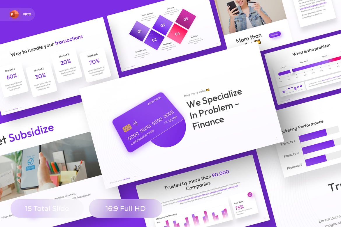 Template Presentasi Keuangan Subsidize - PowerPoint yang Menarik