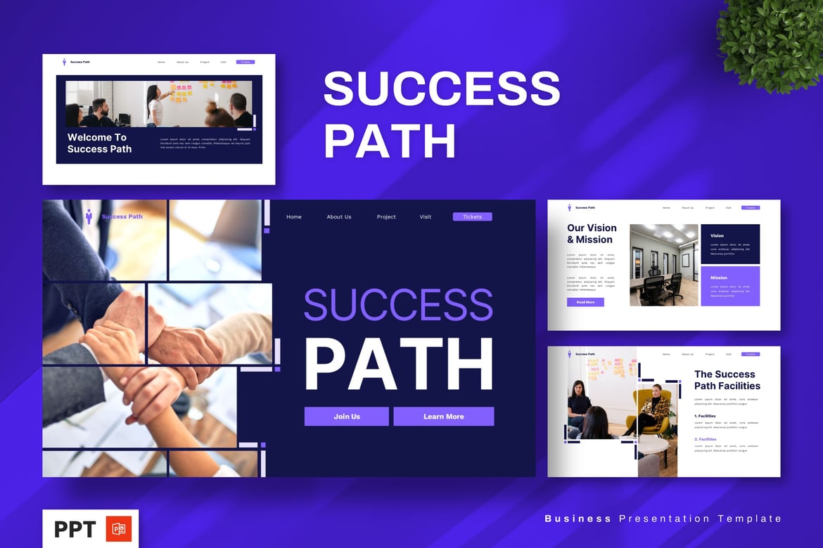 Template Presentasi PowerPoint Sukses Bisnis yang Menarik