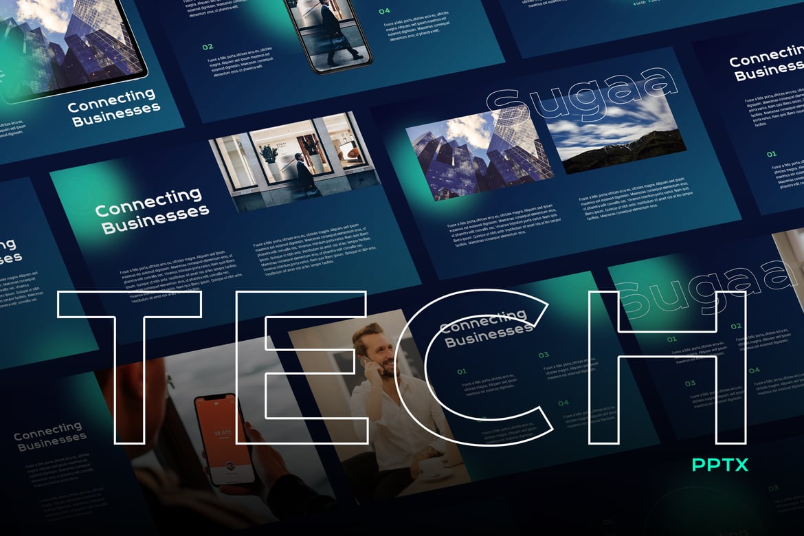 Sugaa - Template Powerpoint Tema Teknologi yang Profesional