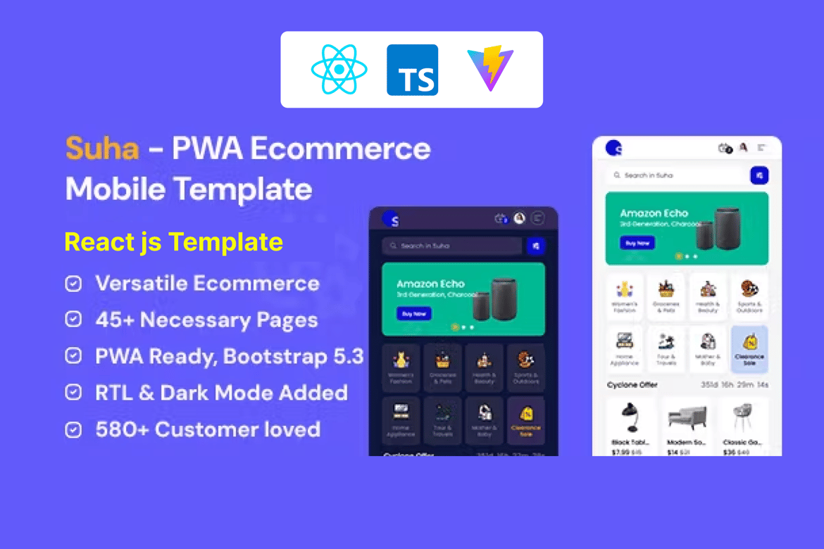 Suha - Template Website E-Commerce Mobile React JS Terbaik