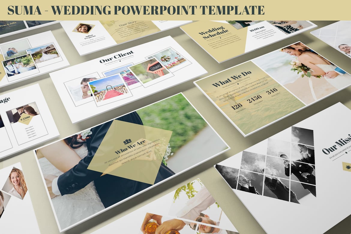 Template PowerPoint Pernikahan Suma yang Kreatif dan Menarik