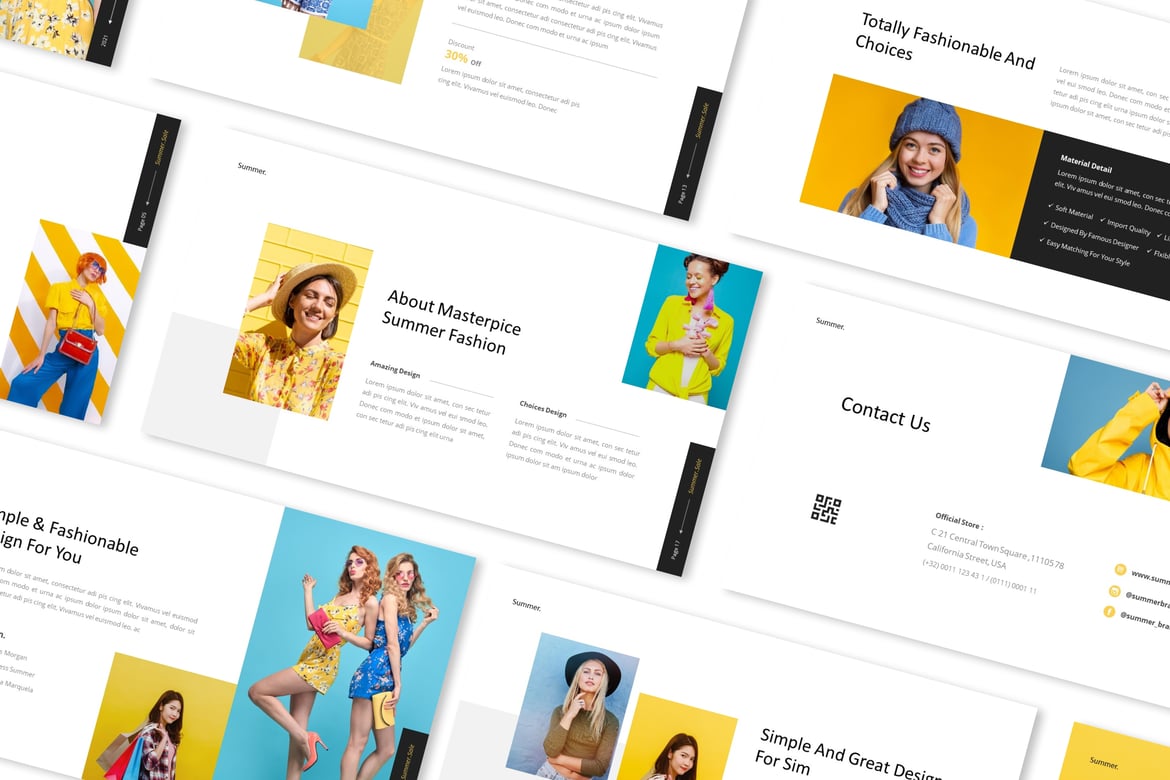 Template Presentasi PowerPoint Musim Panas yang Menarik