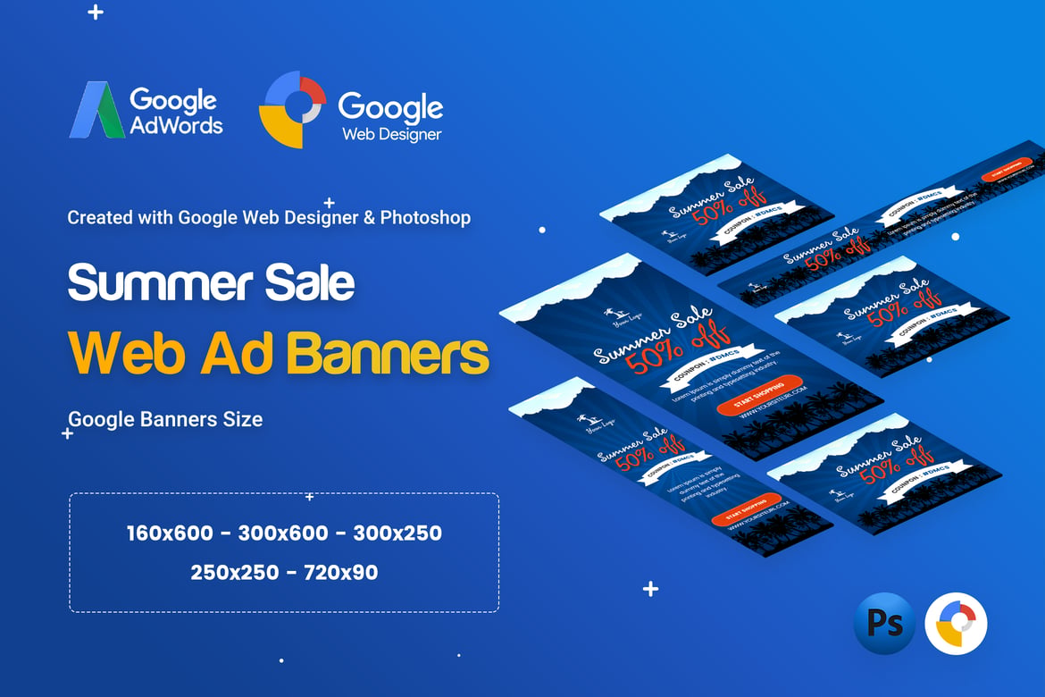 Template Spanduk Diskon Musim Panas - GWD & PSD