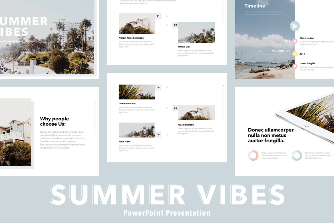 Template PowerPoint Musim Panas yang Menyegarkan