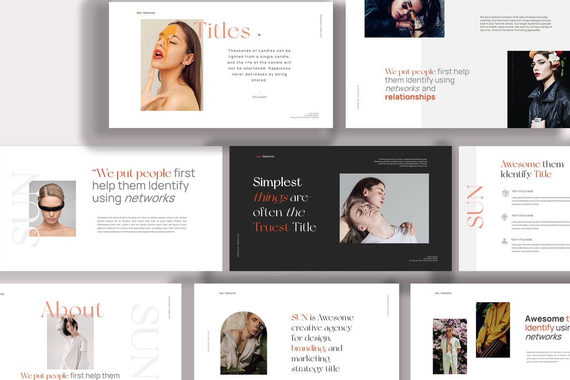 Template Presentasi Powerpoint SUN - Lookbook Modern dan Minimalis