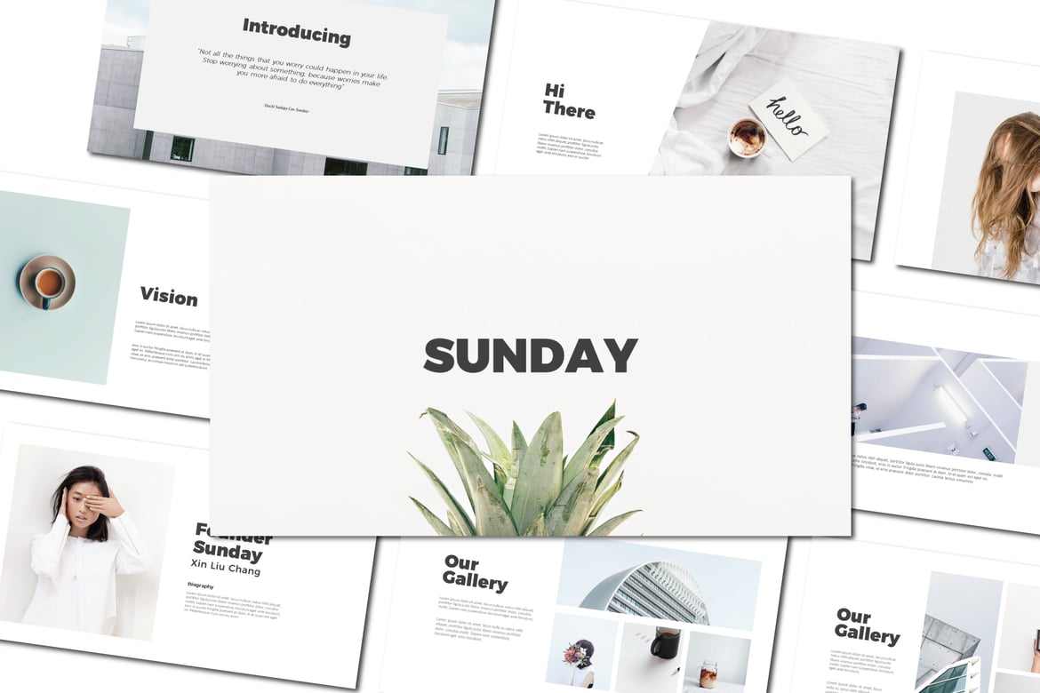 Template Powerpoint Serbaguna Sunday untuk Presentasi Menarik