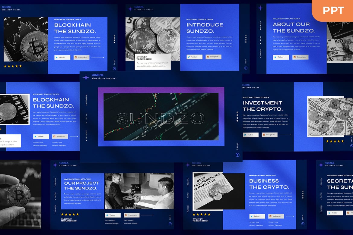 Sundzo - Template Presentasi PowerPoint Kripto yang Modern dan Elegan