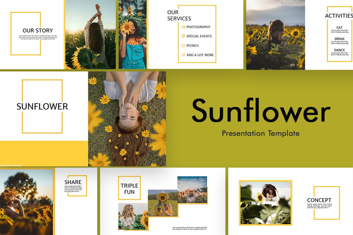 Template PowerPoint Sunflower - Presentasi Serbaguna yang Stylish