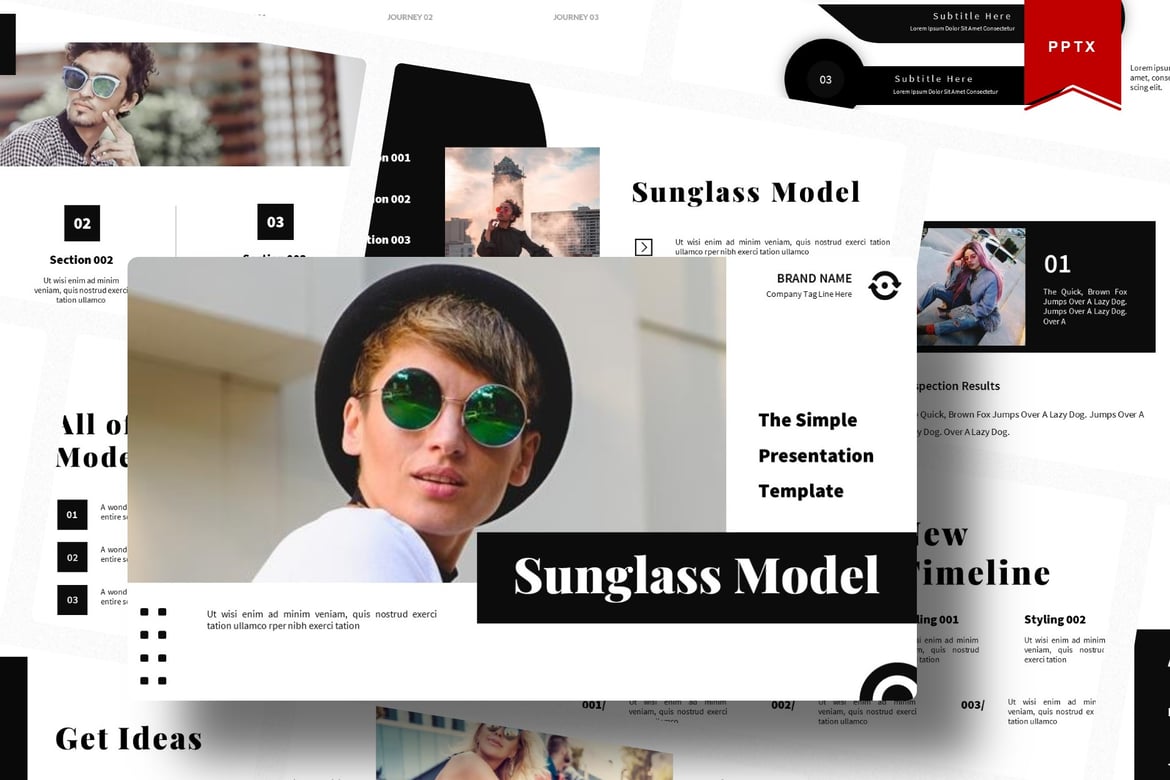Template Presentasi Powerpoint Model Kacamata Stylish