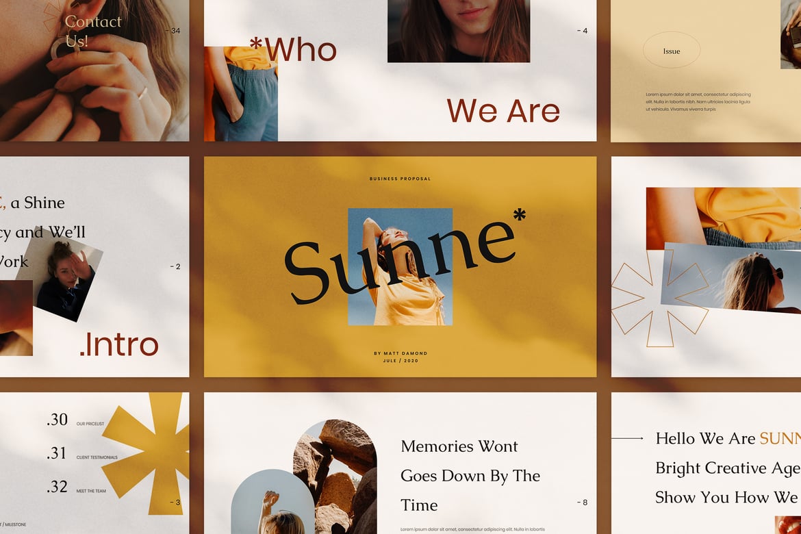 Sunne - Template Powerpoint Kreatif untuk Presentasi Menarik