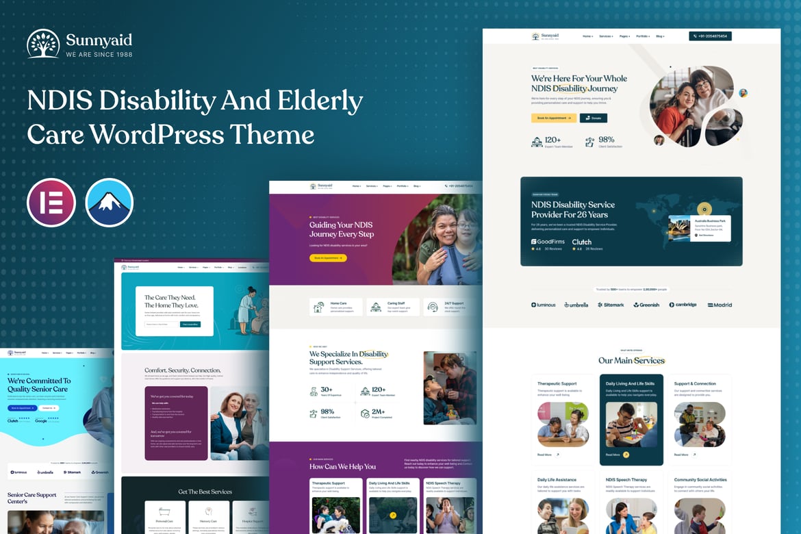 Sunnyaid – Tema WordPress untuk Layanan Disabilitas dan Perawatan Lansia