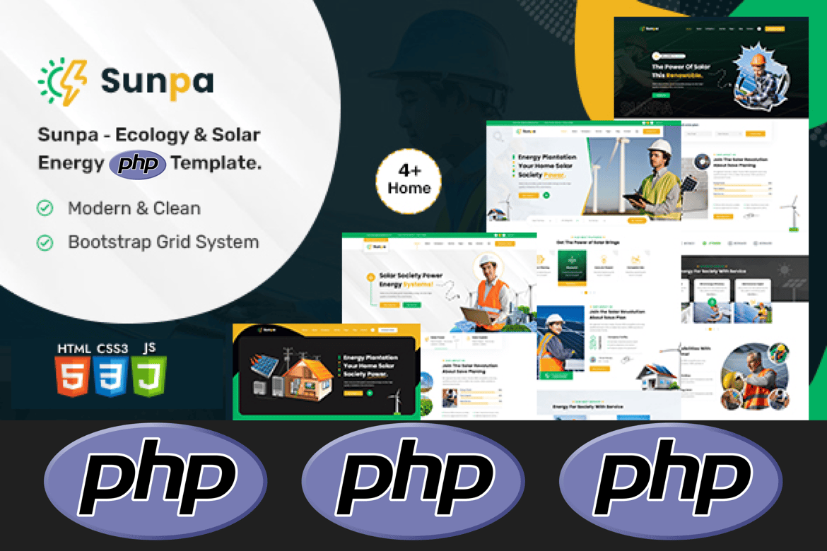 Sunpa - Template Website Ramah Lingkungan & Energi Surya
