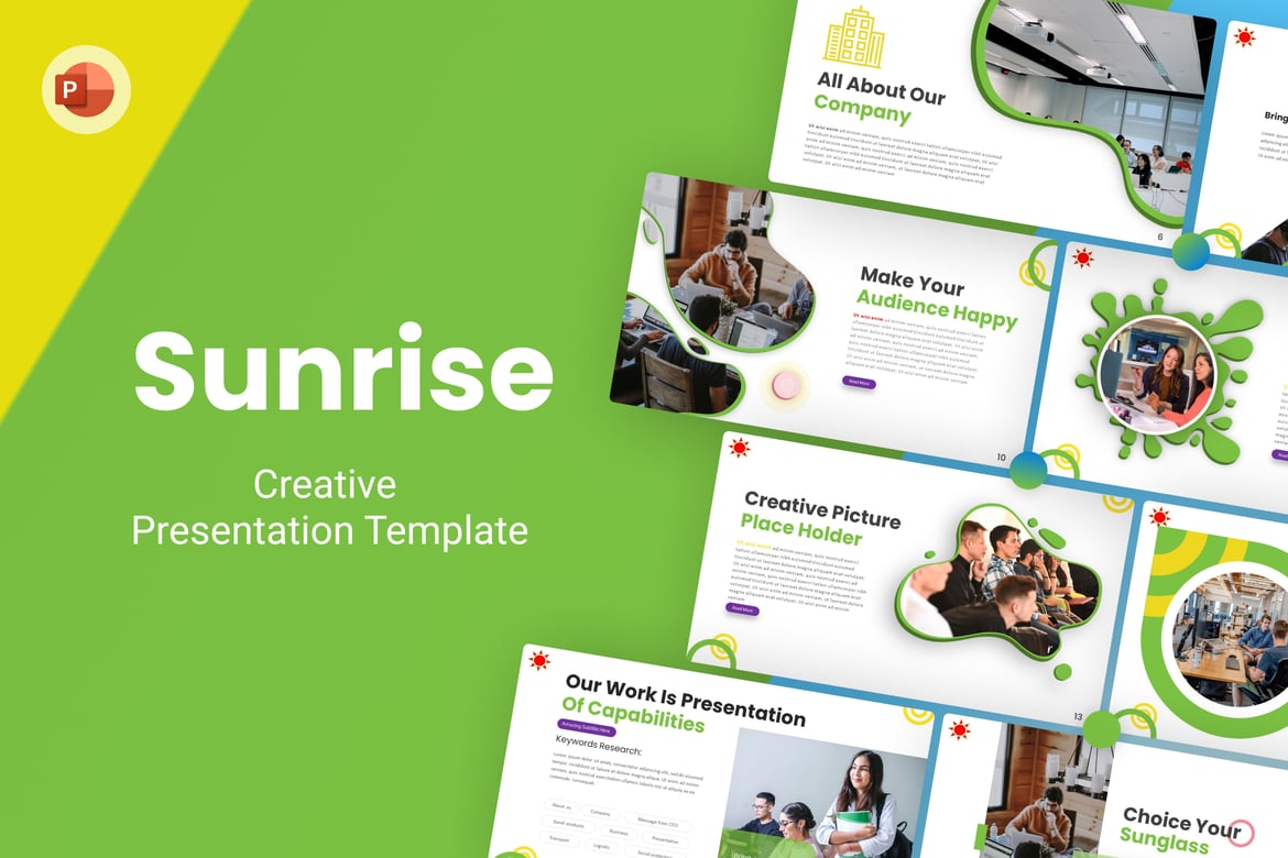 Template Presentasi PowerPoint Sunrise Kreatif