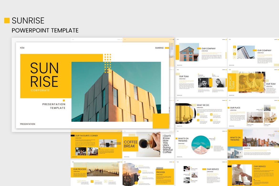 Template Presentasi Sunrise - Powerpoint Modern dan Bersih