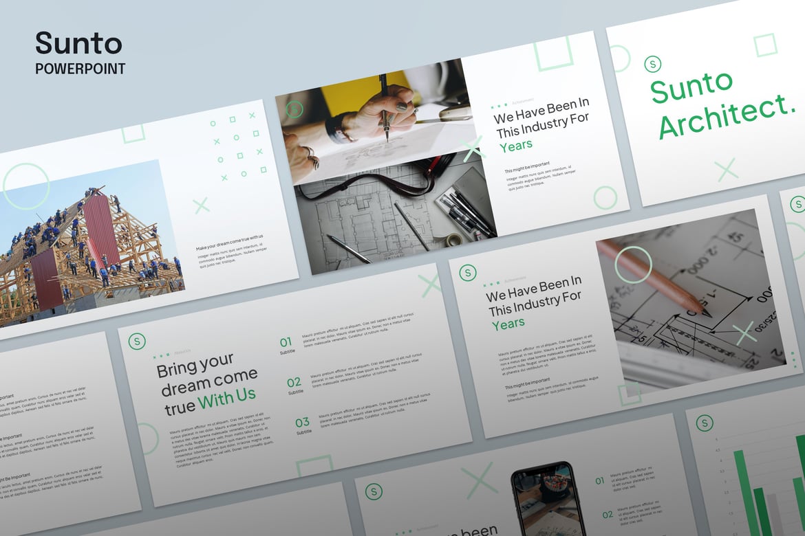Sunto - Template Powerpoint Arsitektur yang Profesional