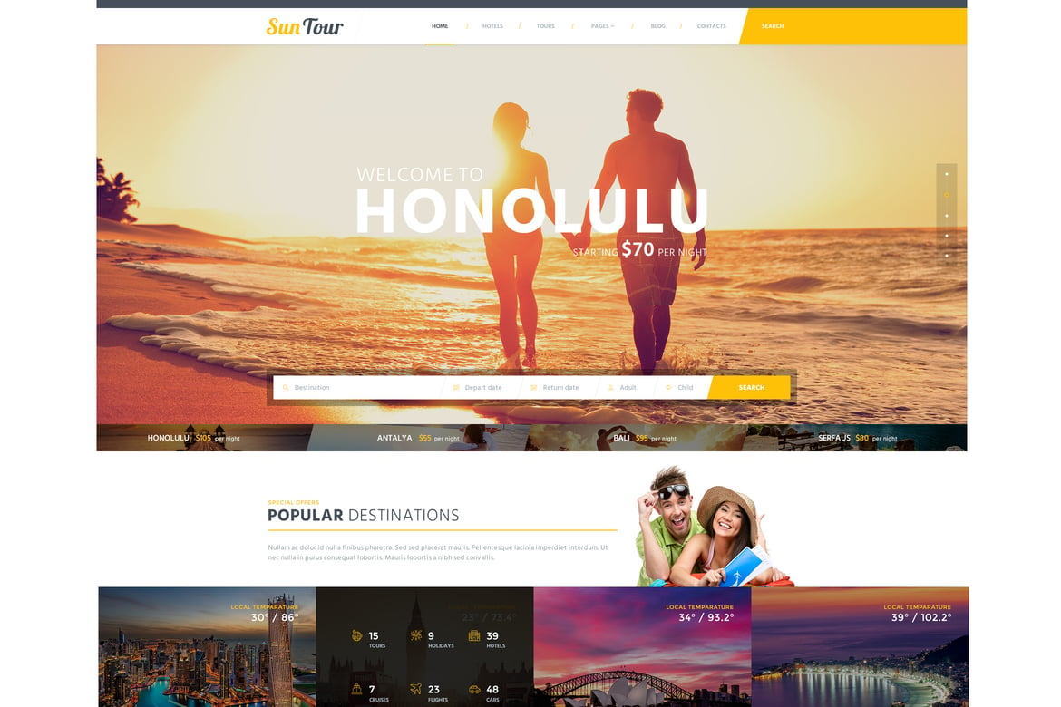 Template Website Kreatif untuk Agensi Perjalanan - SunTour