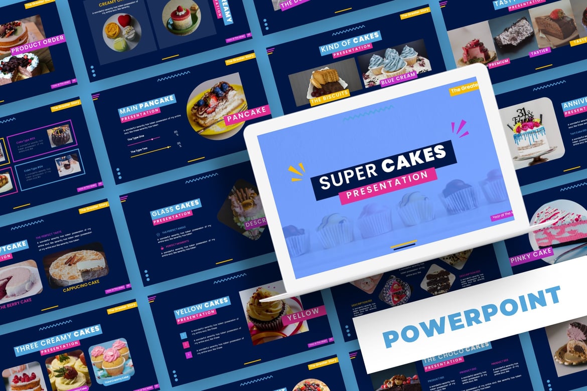 Template PowerPoint Super Cakes - Solusi Presentasi Kreatif Anda