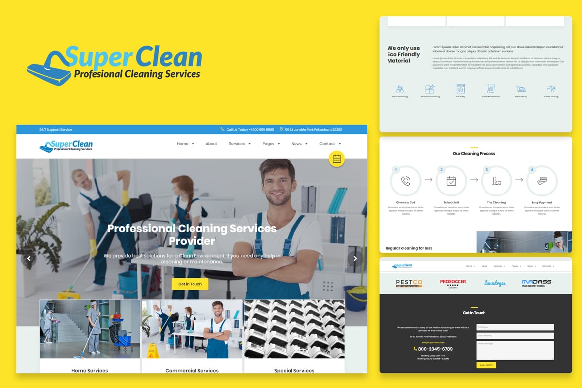 Template Website Super Clean - Solusi Layanan Kebersihan Anda
