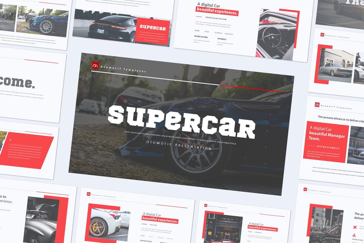 Template Presentasi PowerPoint SUPERCAR yang Modern dan Profesional