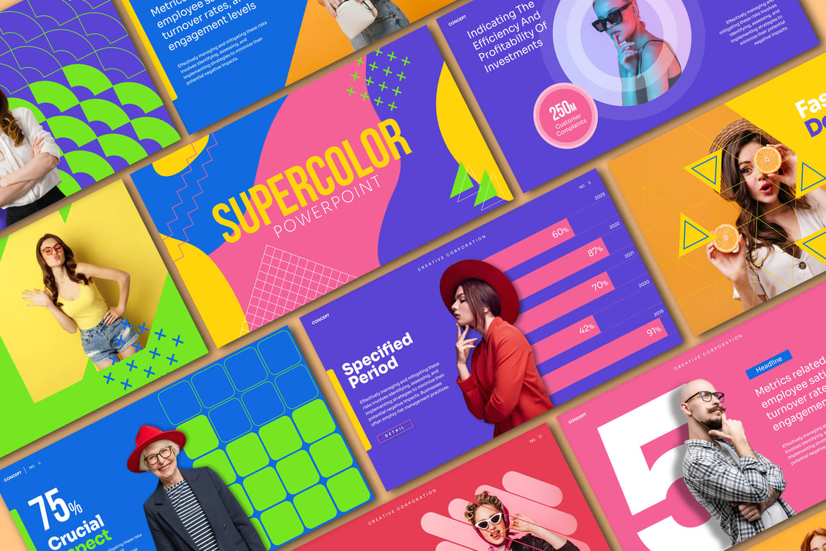 Template Presentasi Supercolor yang Menarik dan Mudah Disesuaikan