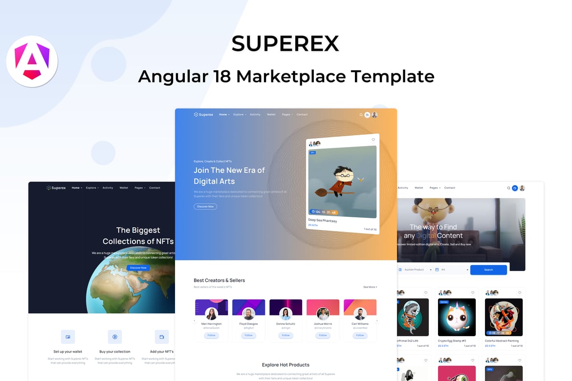 Superex - Template Website Marketplace NFT Angular 18 yang Kuat dan Responsif