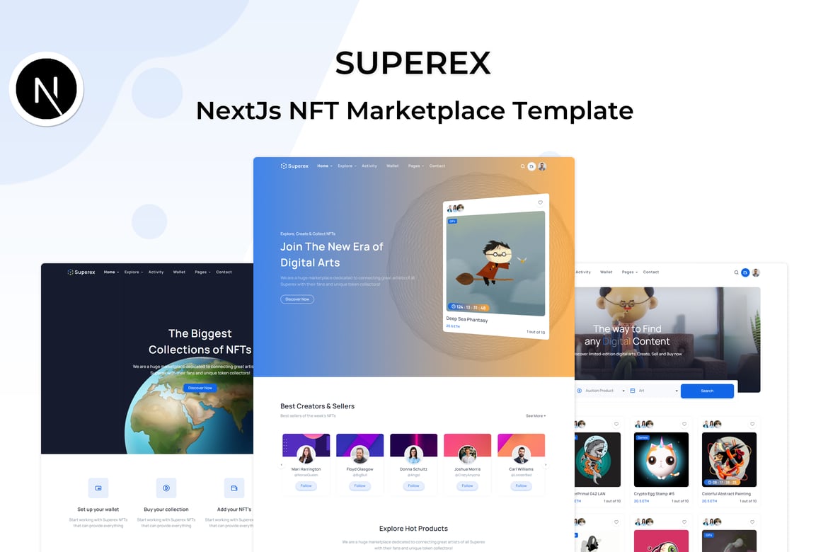 Superex - Template Website Marketplace NFT Berbasis NextJs yang Kuat