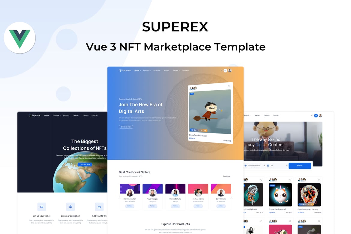 Superex - Template Website Marketplace NFT yang Kuat dan Responsif