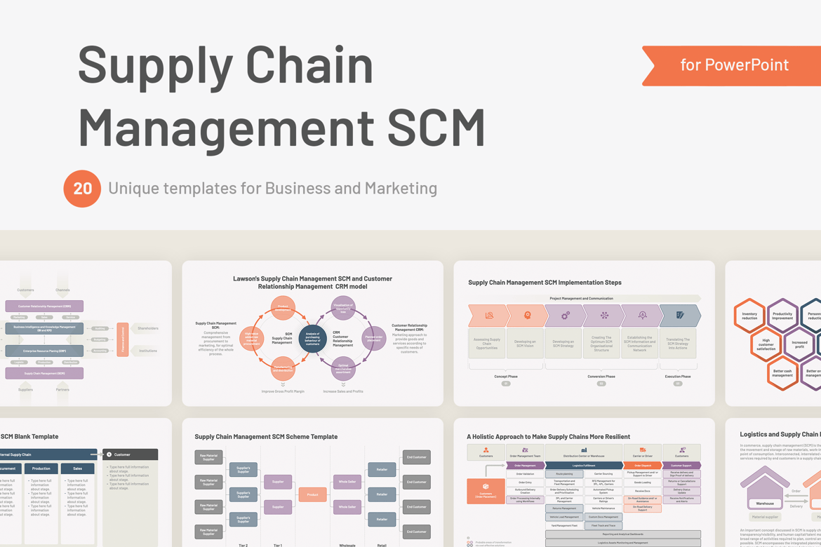 Template PowerPoint Manajemen Rantai Pasokan (SCM) yang Menarik dan Profesional