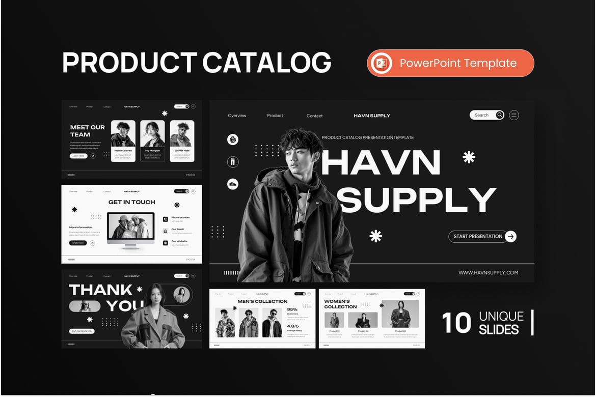 Template Presentasi PowerPoint Katalog Produk yang Menarik
