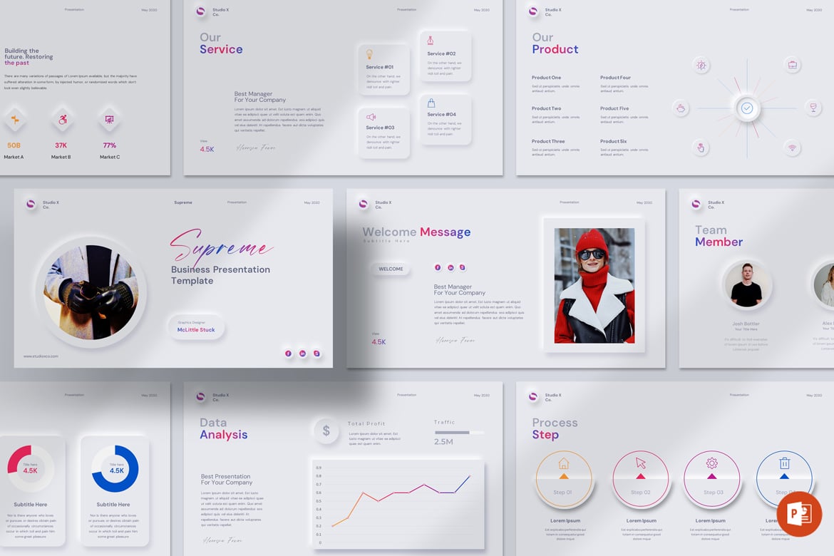 Template Presentasi PowerPoint Bisnis Supreme yang Profesional