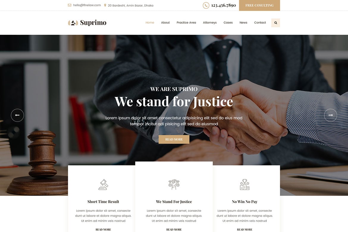 Suprimo | Template Website untuk Pengacara dan Firma Hukum