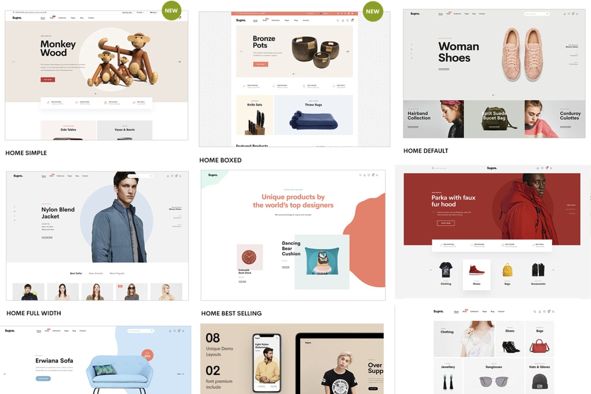 Supro - Template Website eCommerce Minimalis dengan ReactJS