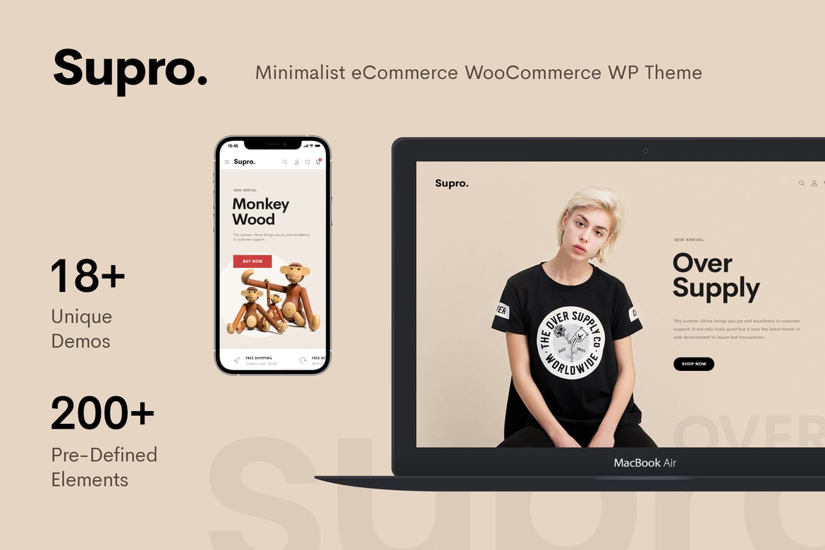 Supro - Tema WordPress WooCommerce Minimalis untuk Toko Online Anda