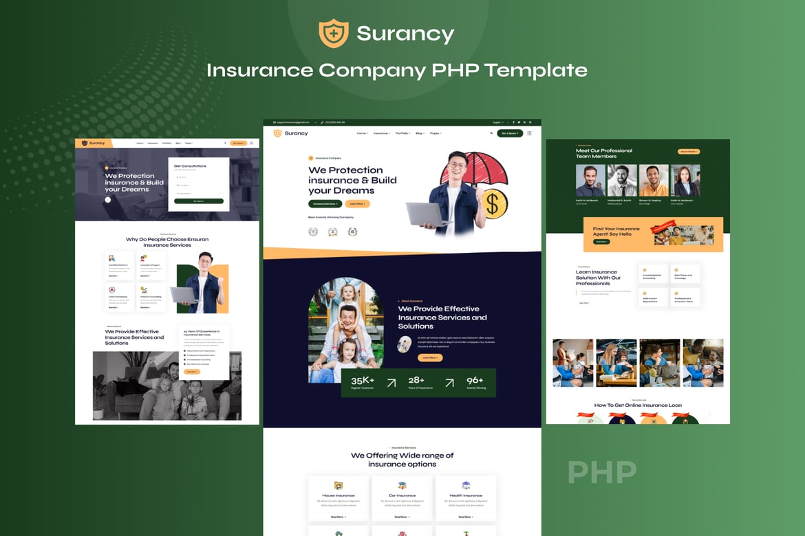 Surancy - Template Web Asuransi Modern dan Responsif