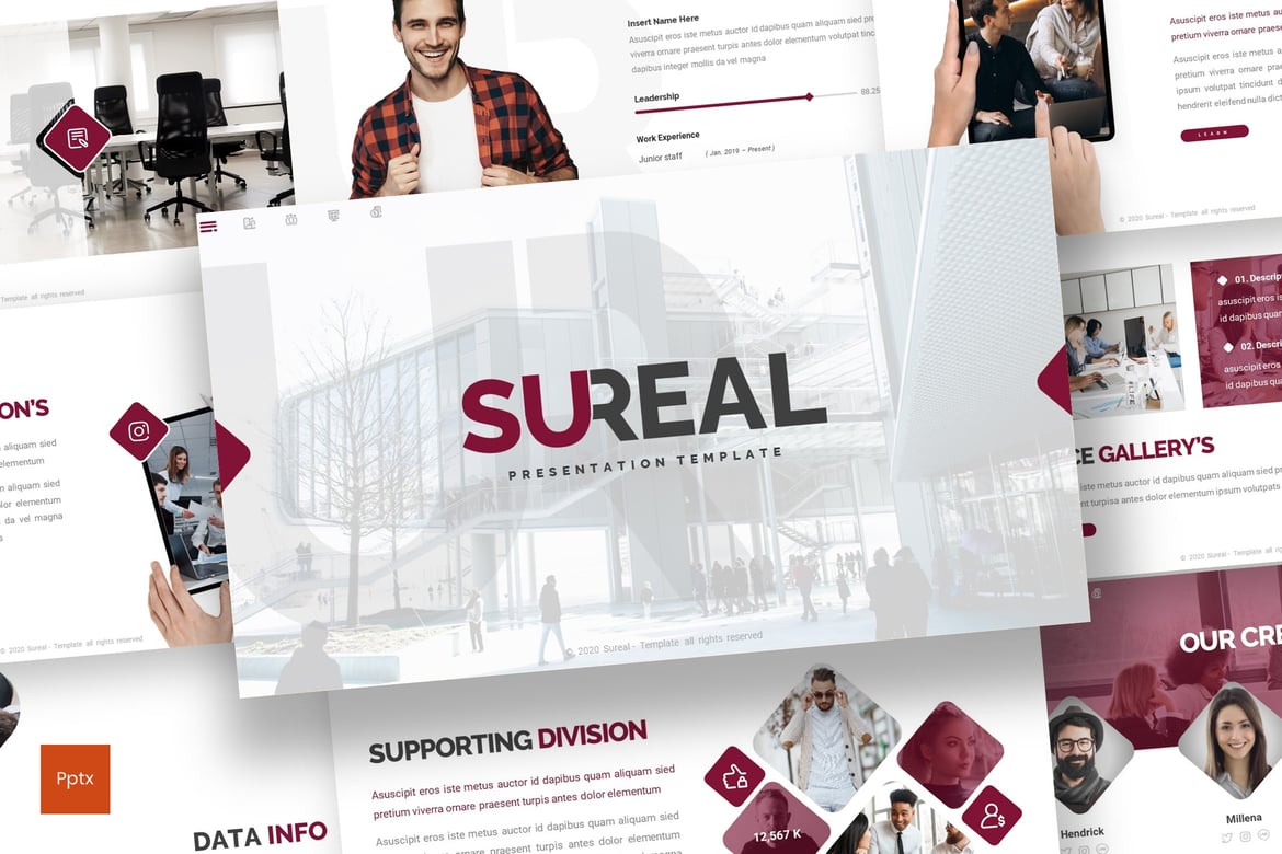 Sureal - Template Presentasi PowerPoint Kreatif dan Minimalis