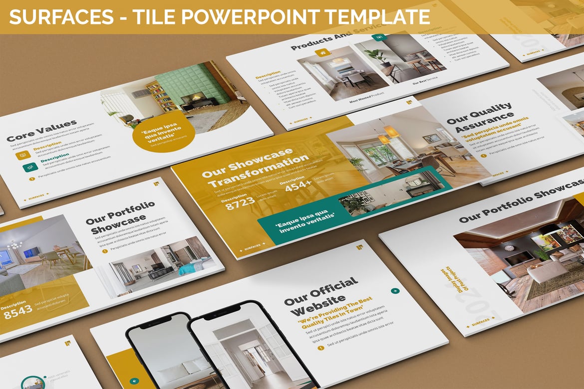 Template Presentasi PowerPoint Keramik yang Elegan dan Profesional