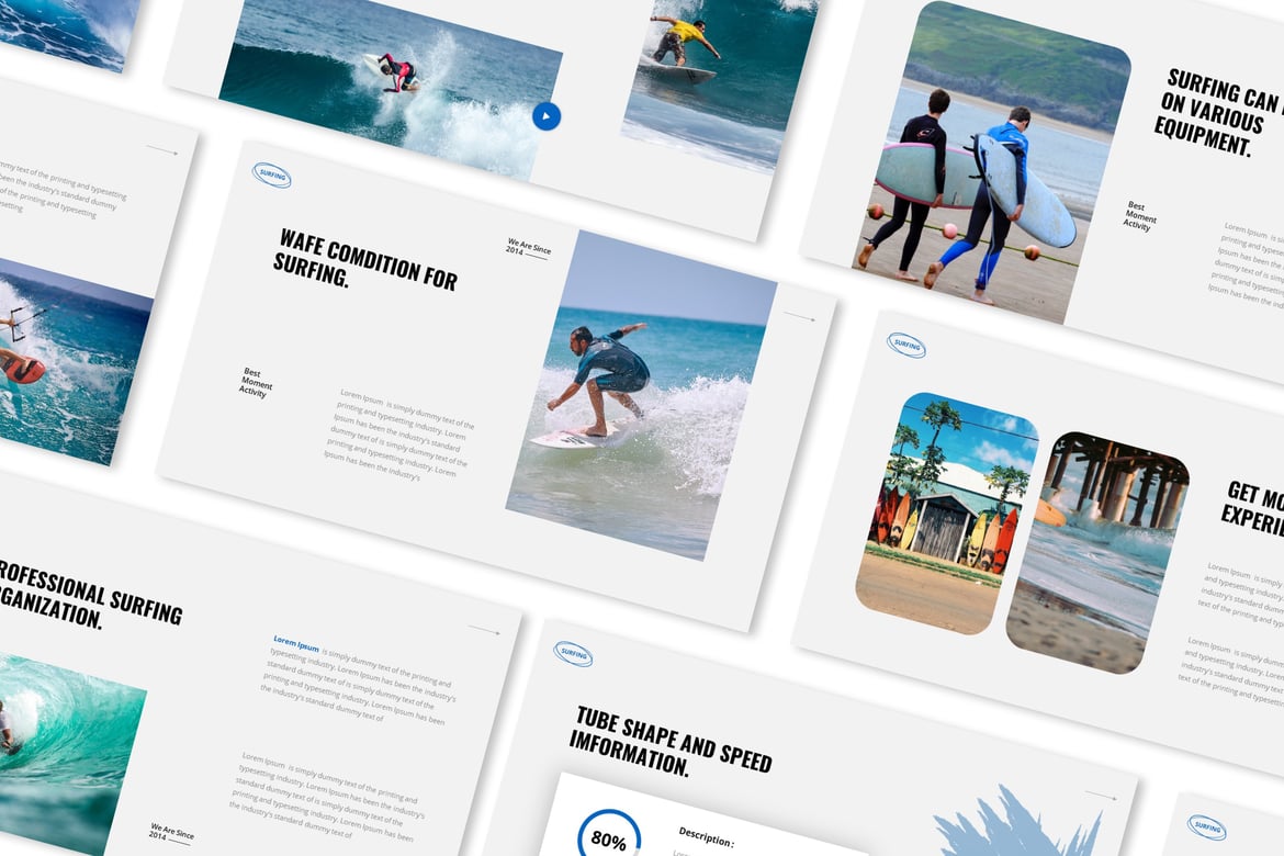 Template Powerpoint Presentasi Surfing yang Menarik dan Profesional